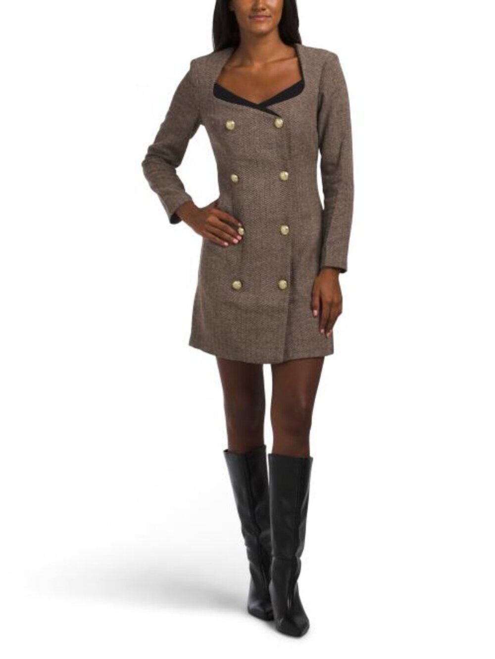 ALEXIA ADMOR Long Sleeve Mini Blazer Dress